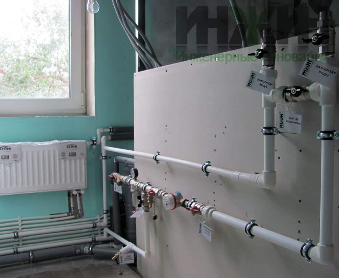 Монтаж узла ввода водопровода, с установкой счетчика воды в частном доме