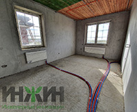 Монтаж отопления на мансарде дома в КП "Павловы Озера"