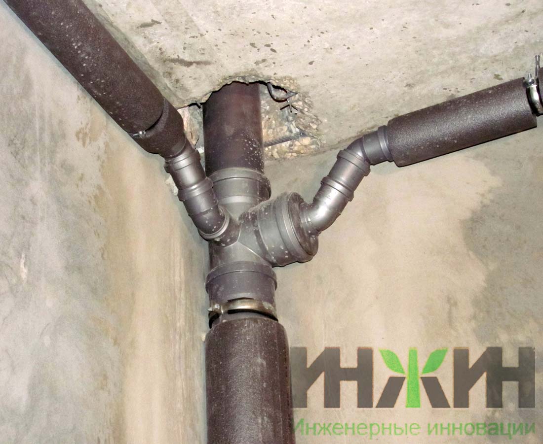 Монтаж трубопроводов канализации через перекрытие частного дома в ДНП "Пикник"