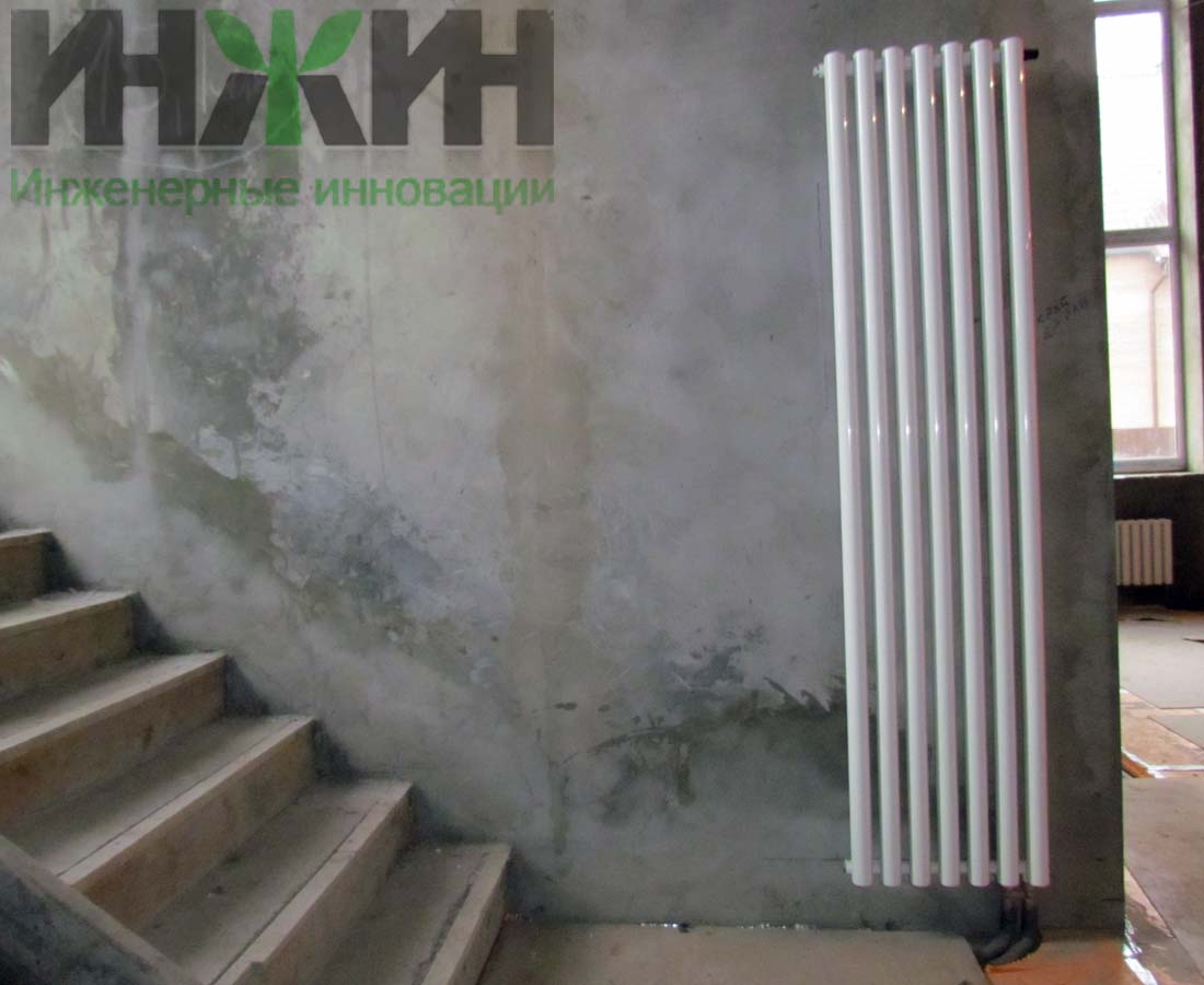 Монтаж радиатора отопления "Гармония" в частном доме В ДНП "Пикник"