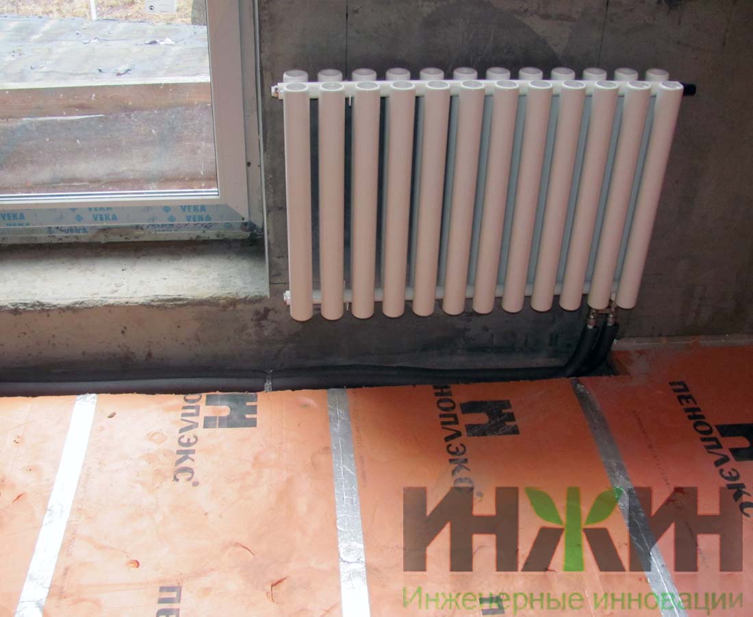 Монтаж радиатора Гармония в системе отопления частного дома