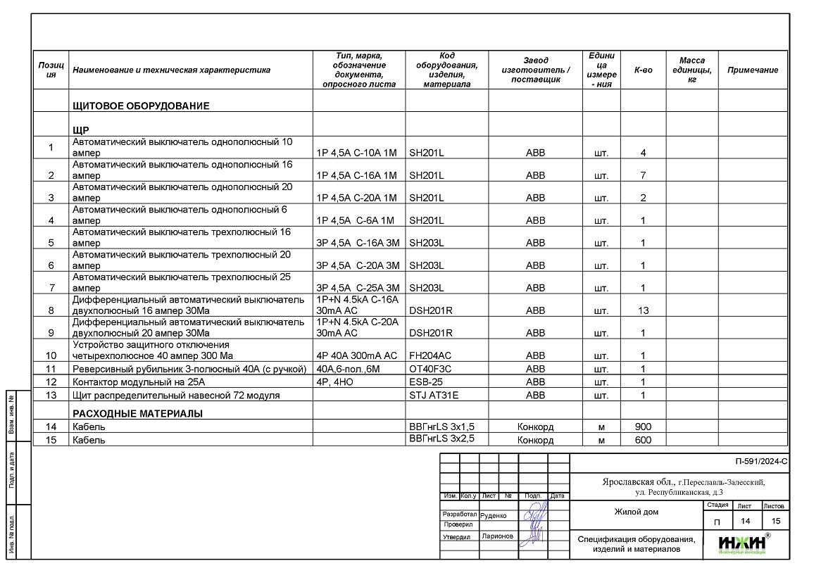 Проект электропроводки и электрики дома 988 пример