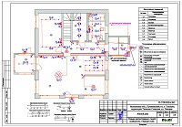 Проект электрики - освещение 1 этажа дома в Тишково