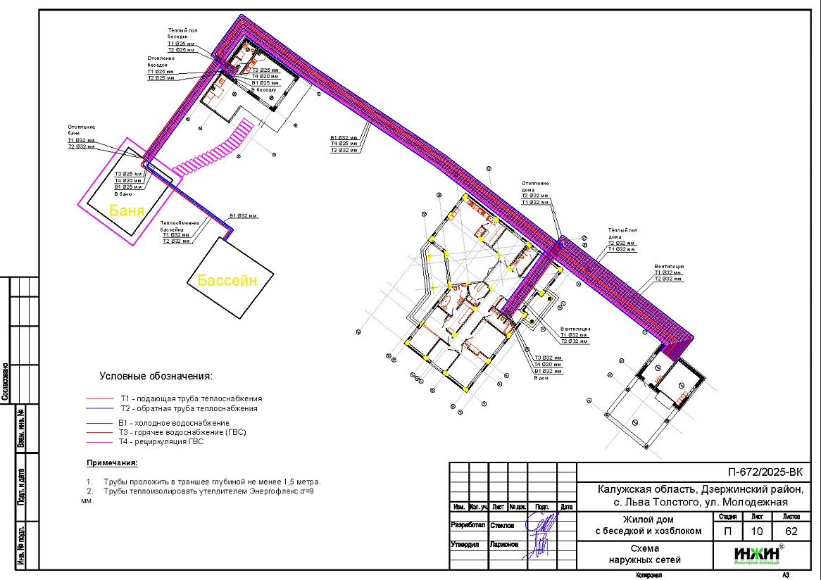 Проект отопления дома, пример 2524 Отопление дома, расчет отопления 2524