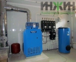 Монтаж напольного котла Buderus с дымоходом Rosinox