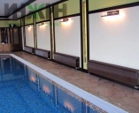 Монтаж окрашенных радиаторов Kermi в частном бассейне