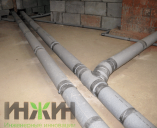 Монтаж внутренней канализации в полу цокольного этажа под заливку стяжкой